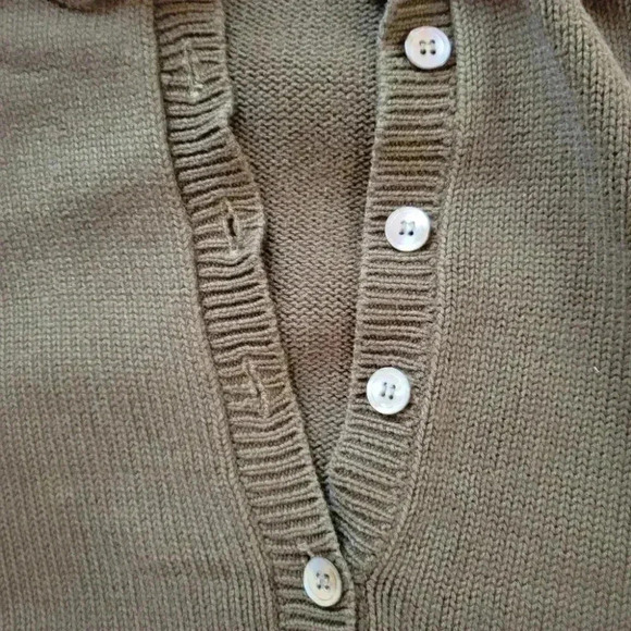 Ellen Tracy Olive  Green Sleeveless Cotton Knit Vest in M - Picture 3 of 4